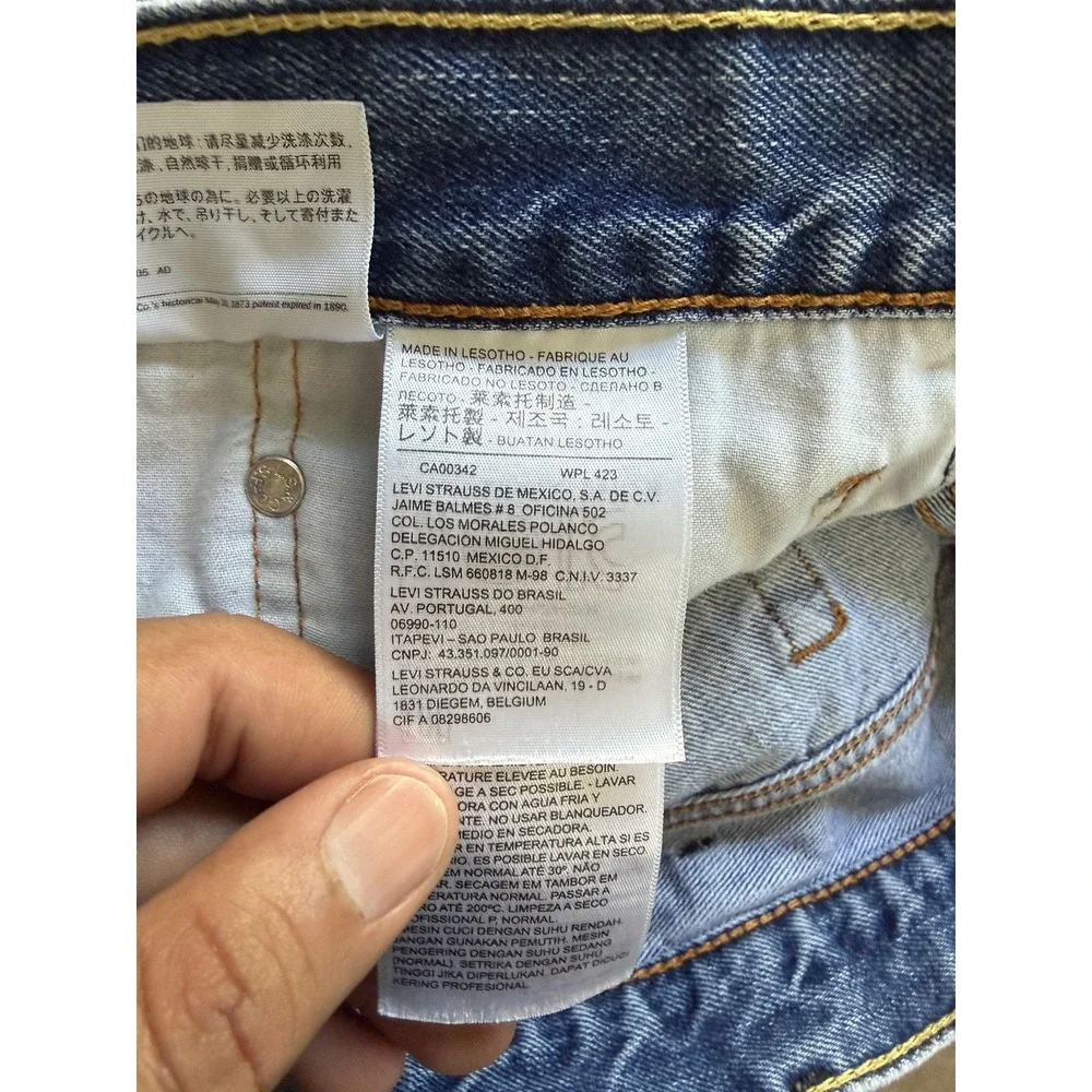 Levis 505 Jeans Mens 42x24 Blue Medium Wash Denim Regular Fit Straight Leg Pants